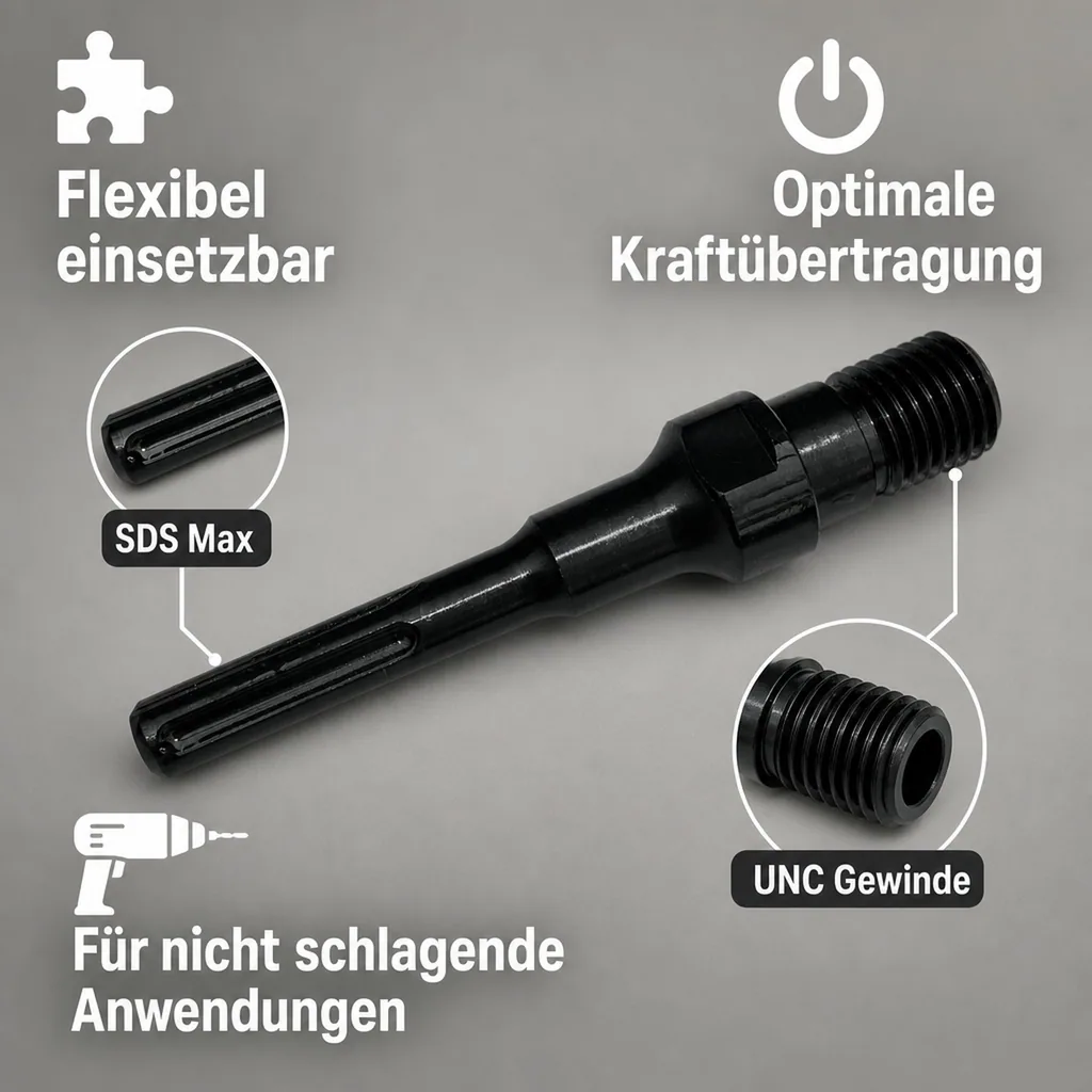 SDS Max Adapter, Diamantbohrkrone Adapter, UNC Adapter