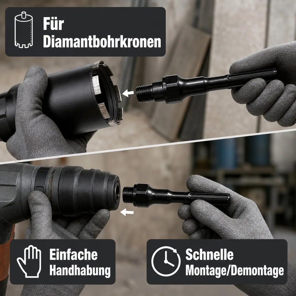 SDS Max Adapter, Diamantbohrkrone Adapter, UNC Adapter