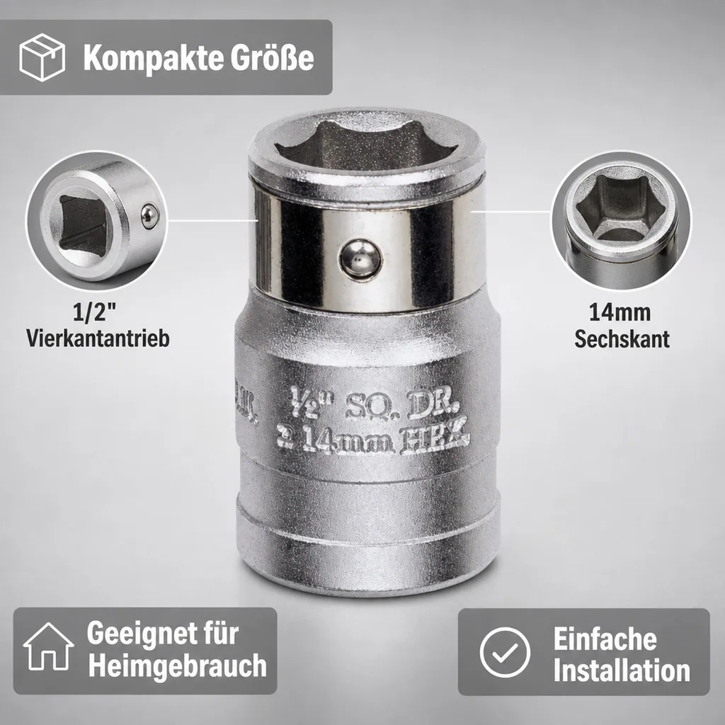 Adapter/Kupplung 1/4" (6,35mm HEX) ---> 3/8"