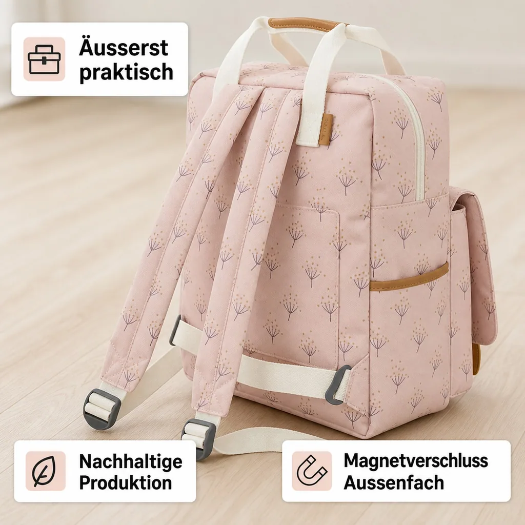 Fresk Kinderrucksack groß Löwenzahn rosa