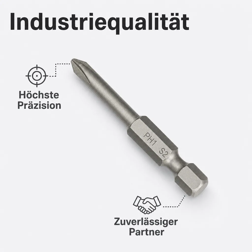 PH1 Bit, 150mm Langbit, S2 Stahl, Profi Bit, 1/4 Zoll