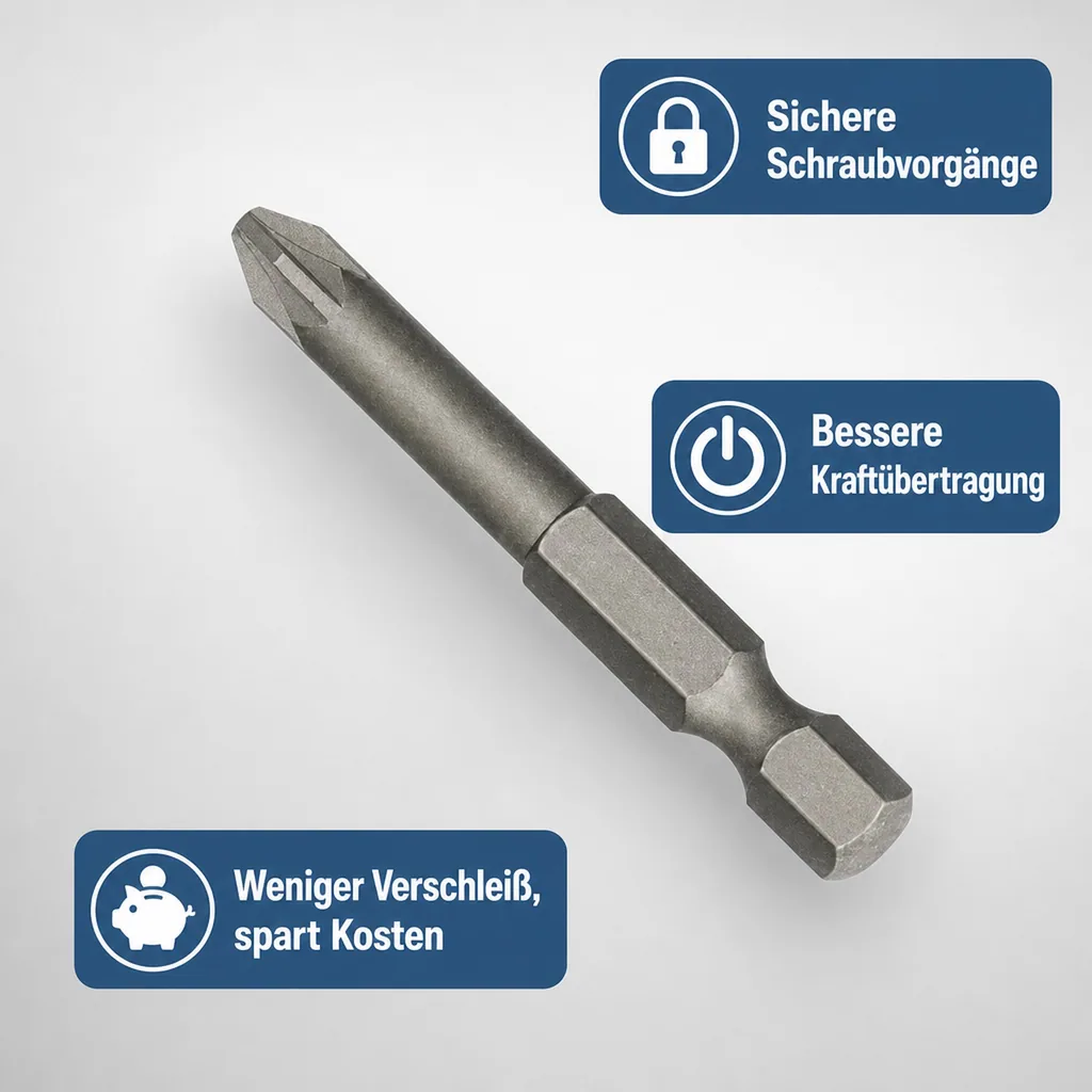 PZ2 Bit, Langbit 50mm, S2 Stahl, Industriequalität