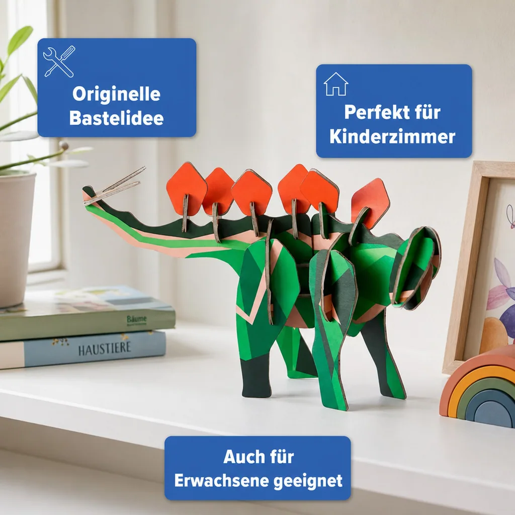 studio ROOF 3D Dinosaurier Stegosaurus Pappe
