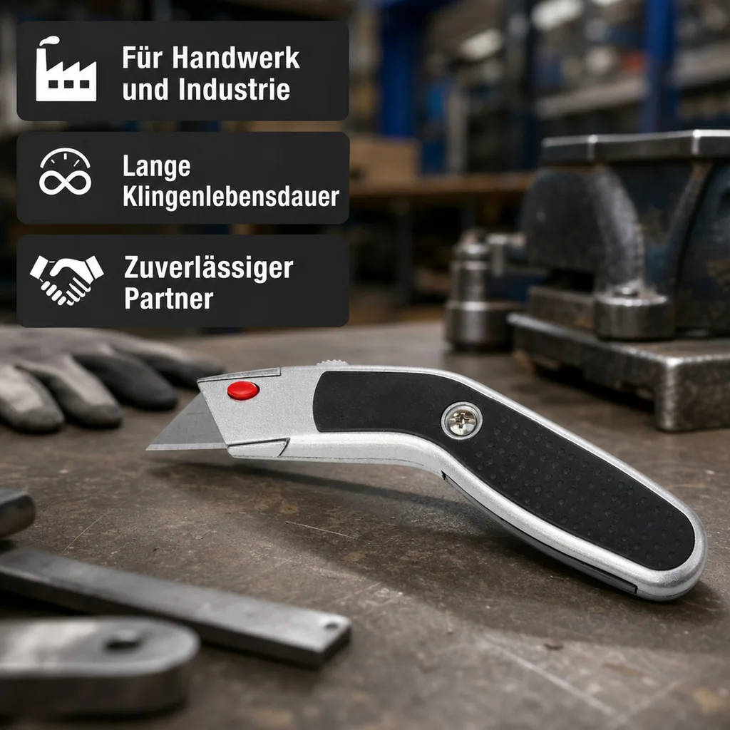 Cuttermesser Trapezklinge, gebogen, Teppichmesser, Profi