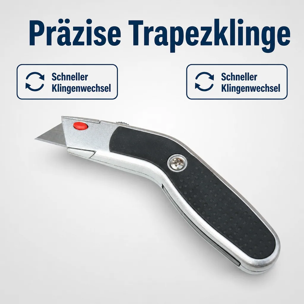 Cuttermesser Trapezklinge, gebogen, Teppichmesser, Profi