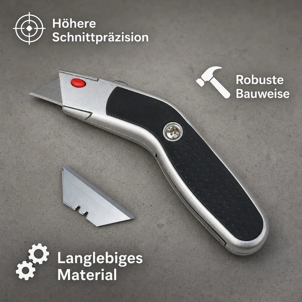 Cuttermesser Trapezklinge, gebogen, Teppichmesser, Profi