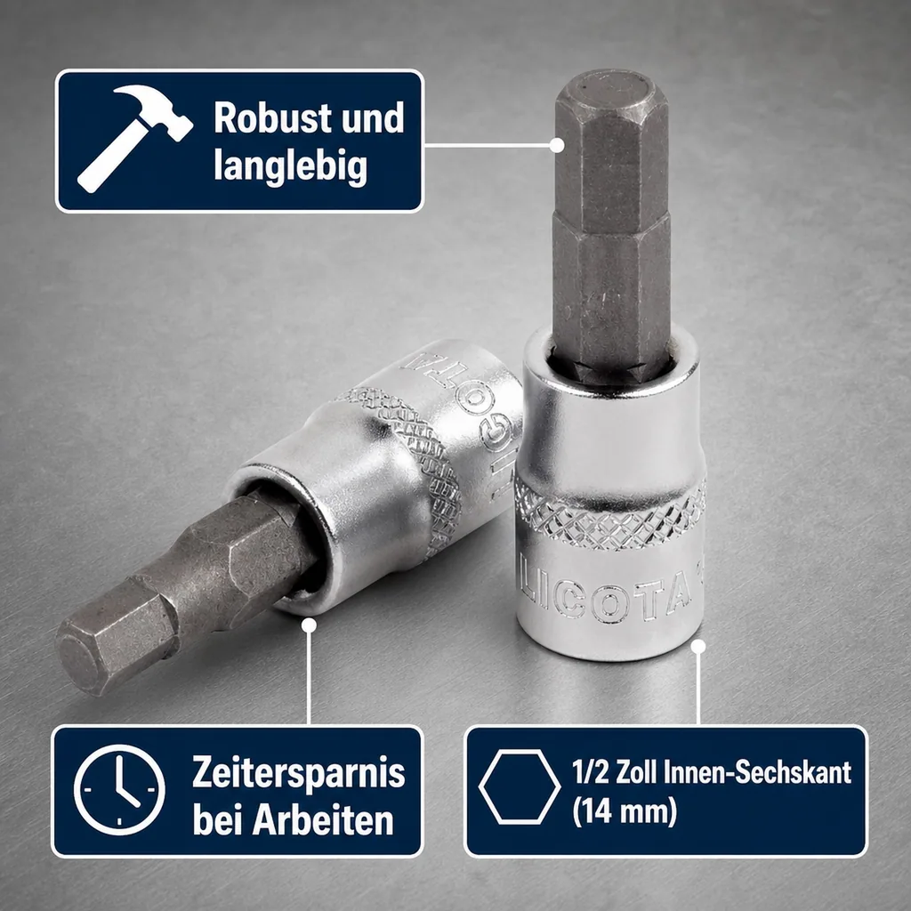 Innensechskant Nuss 1/2 Zoll, Stecknuss 14mm