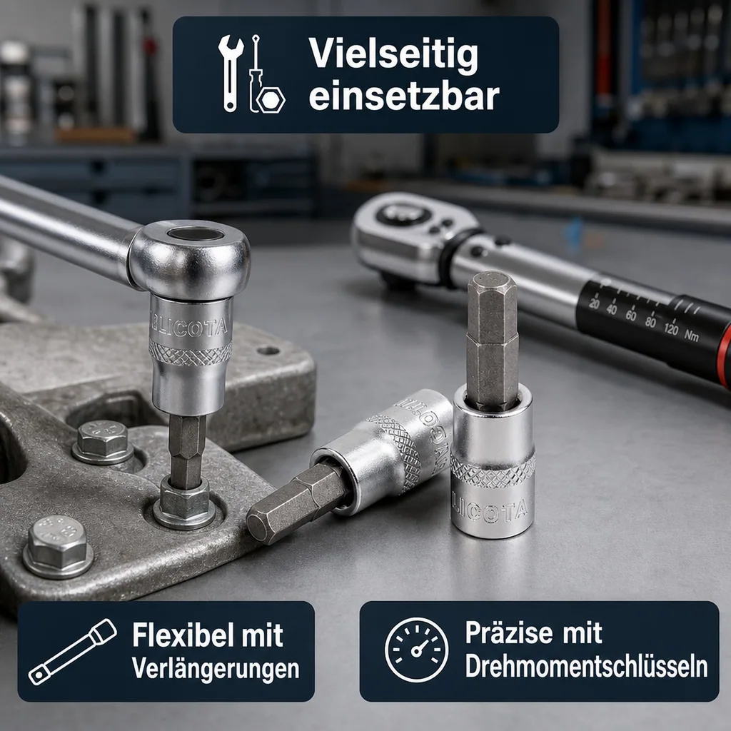 Innensechskant Nuss 1/2 Zoll, H6, Innensechskant Nuss, Sechskantnuss
