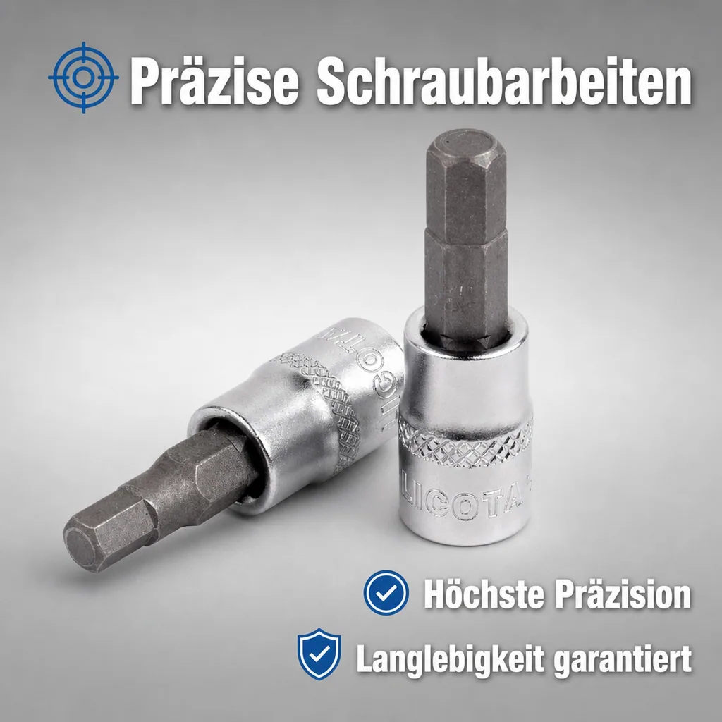 Innensechskant Nuss, Innensechskant Stecknuss, 1/2 Zoll, H8