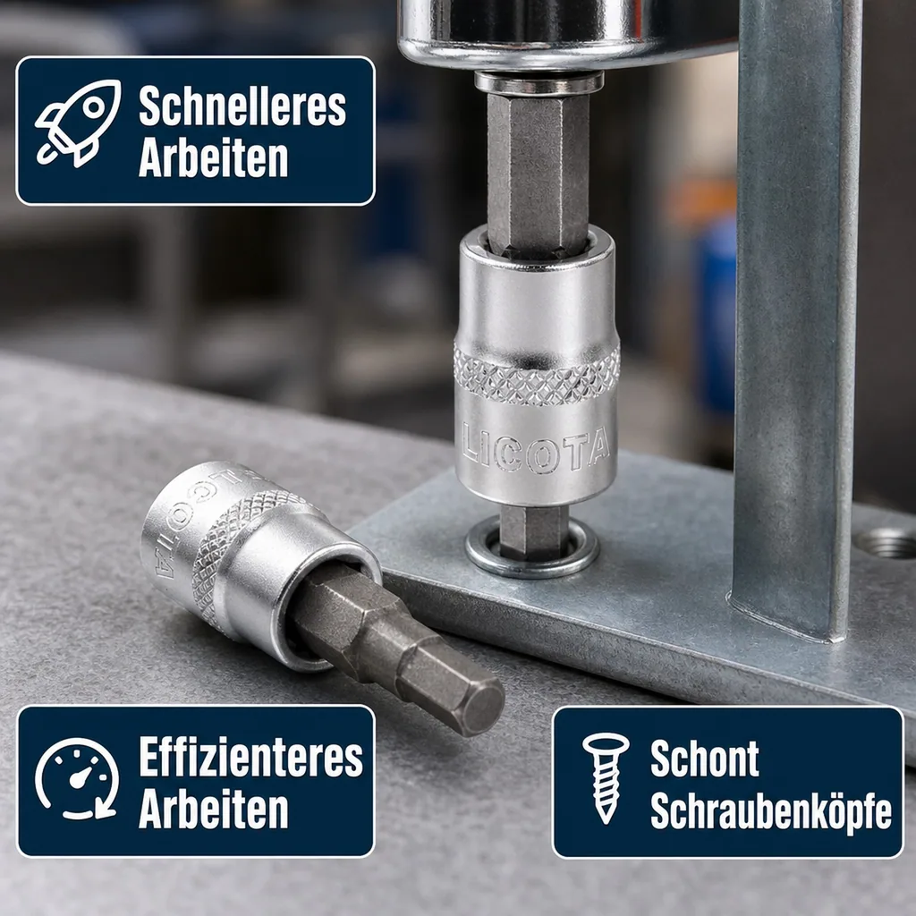 Innensechskant Nuss, Innensechskant Stecknuss, 1/2 Zoll, H8