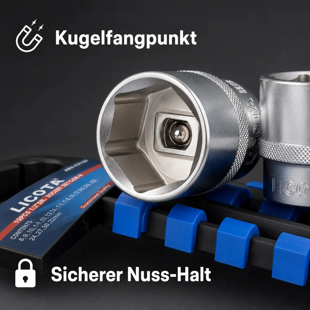 Steckschlüssel Satz, 1/2 Zoll Nusskasten, 19-teilig, Industrie, Knarre