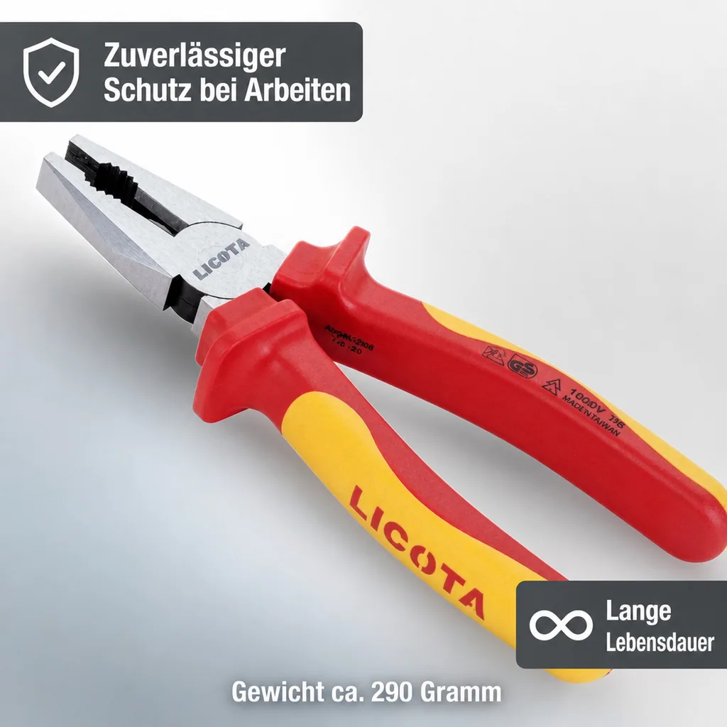 Kombizange VDE, Elektriker Zange, 180mm, isoliert