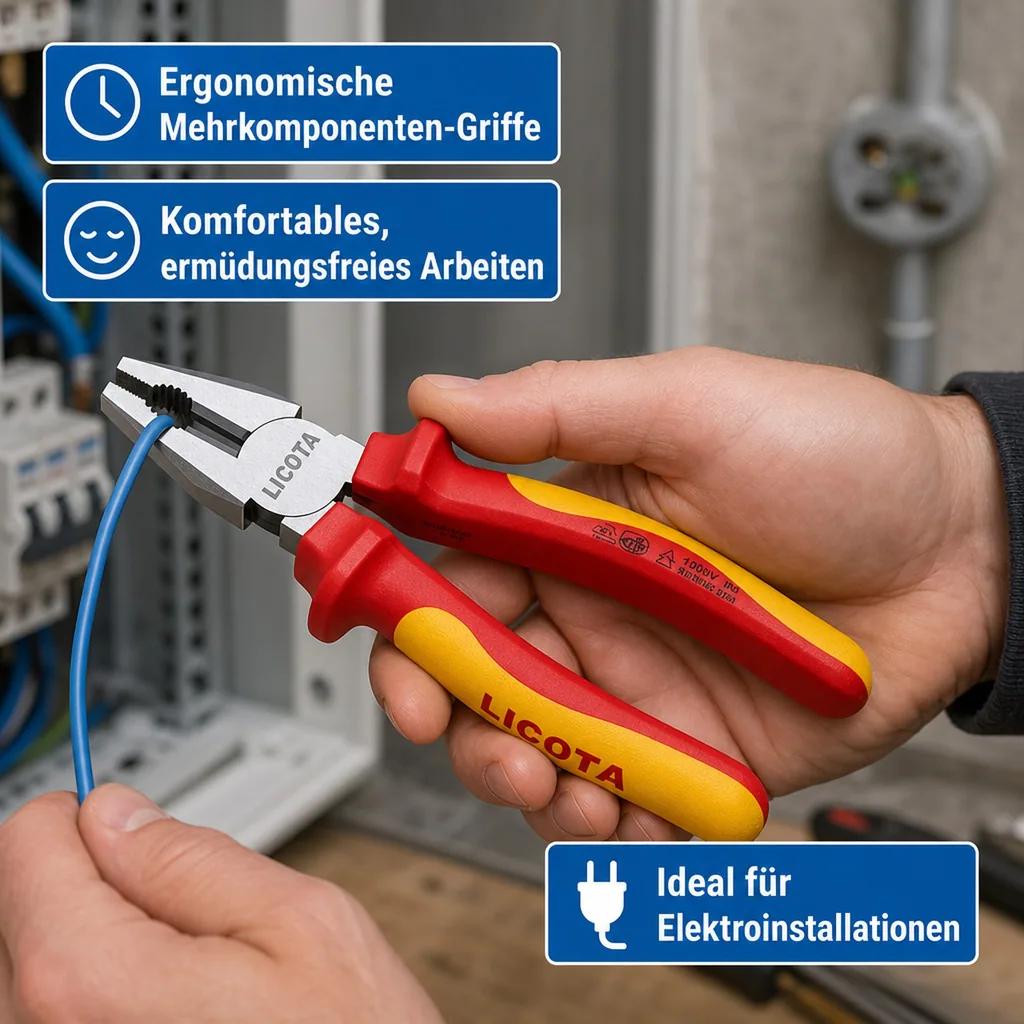 Kombizange VDE, Elektriker Zange, 180mm, isoliert