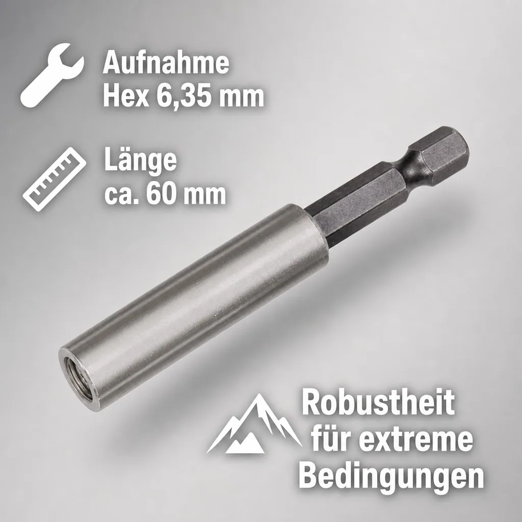 Bithalter magnetisch, magnetischer Bithalter, 6,35mm Hex, kurz
