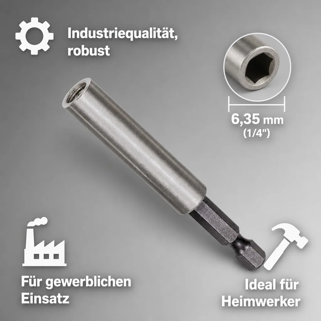 Bithalter magnetisch, magnetischer Bithalter, 6,35mm Hex, kurz