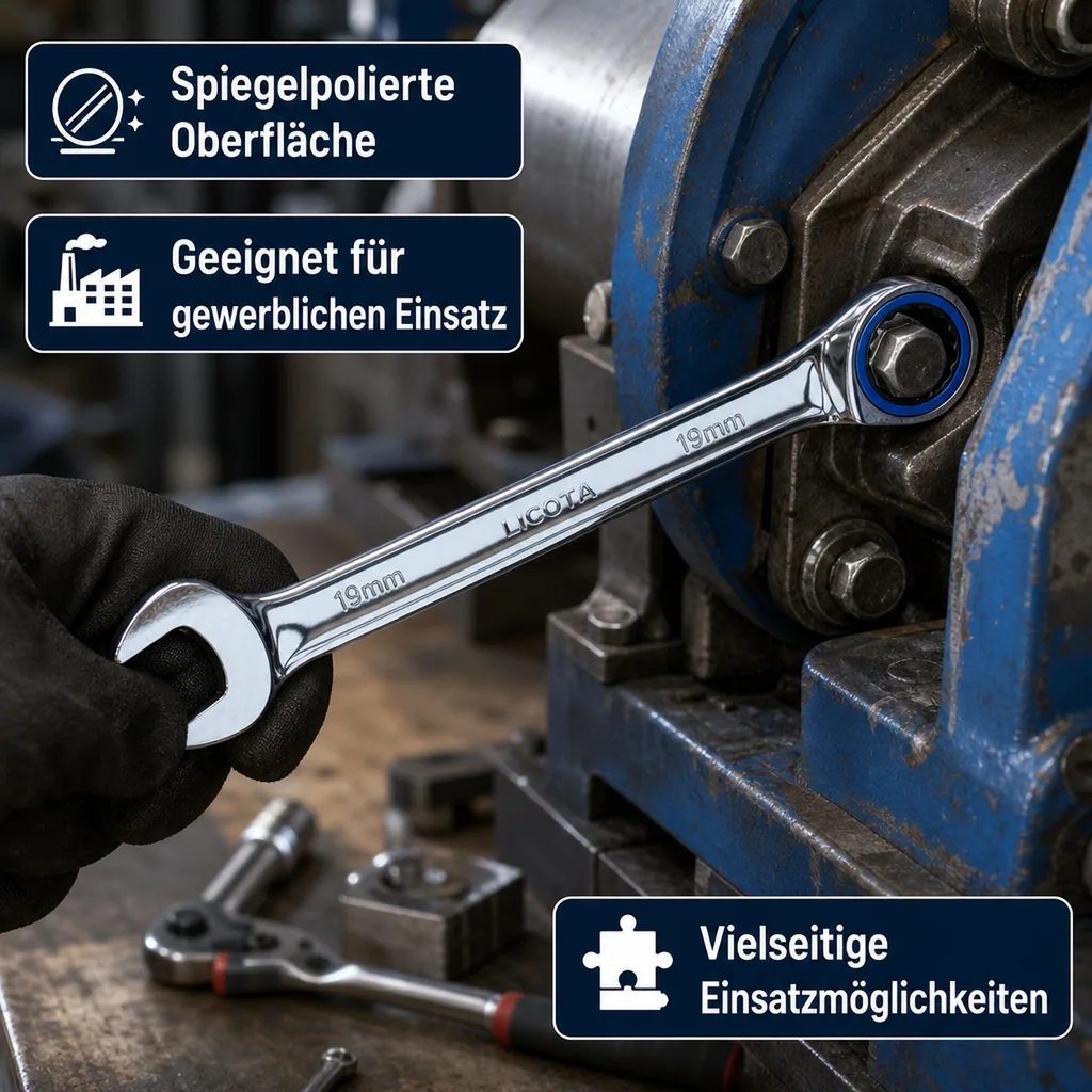 Ringratschenschlüssel, Ratschenschlüssel, 10mm, 72 Zähne