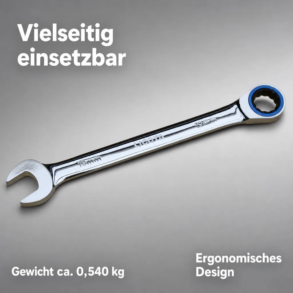 Ringratschenschlüssel 24mm, Ratschenringschlüssel, 72 Zähne, Industrie Qualität