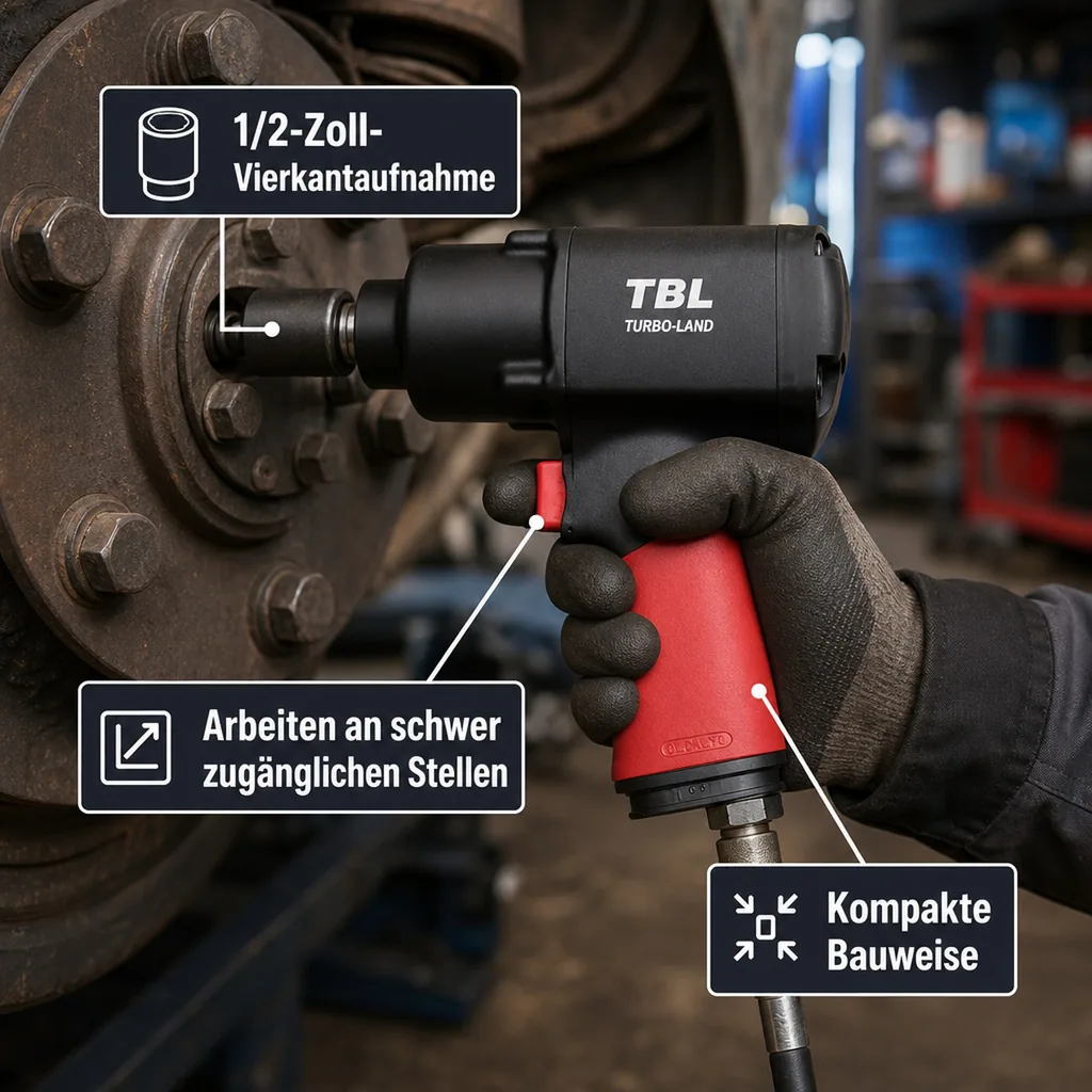 Schlagschrauber, Druckluft, 1/2 Zoll, 1356 Nm Drehmoment
