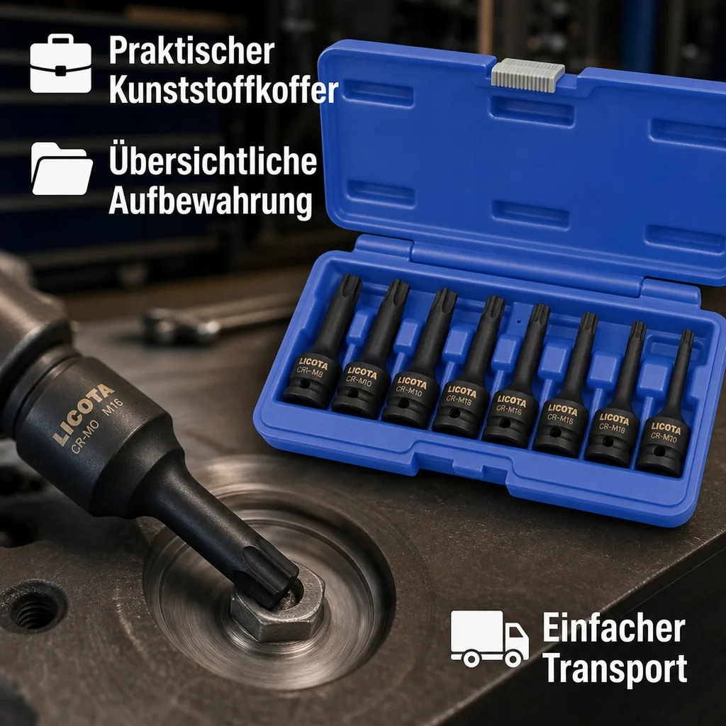 Schlagschrauber Steckschlüssel Set, Nuss Set, Innensechskant, 1/2 Zoll, Industriequalität