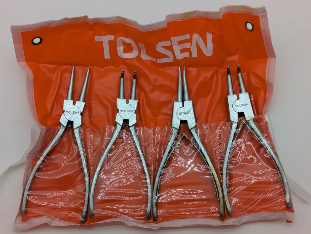 Seegeringzangen Set, 4 tlg, mit Tasche, Sprengringzange