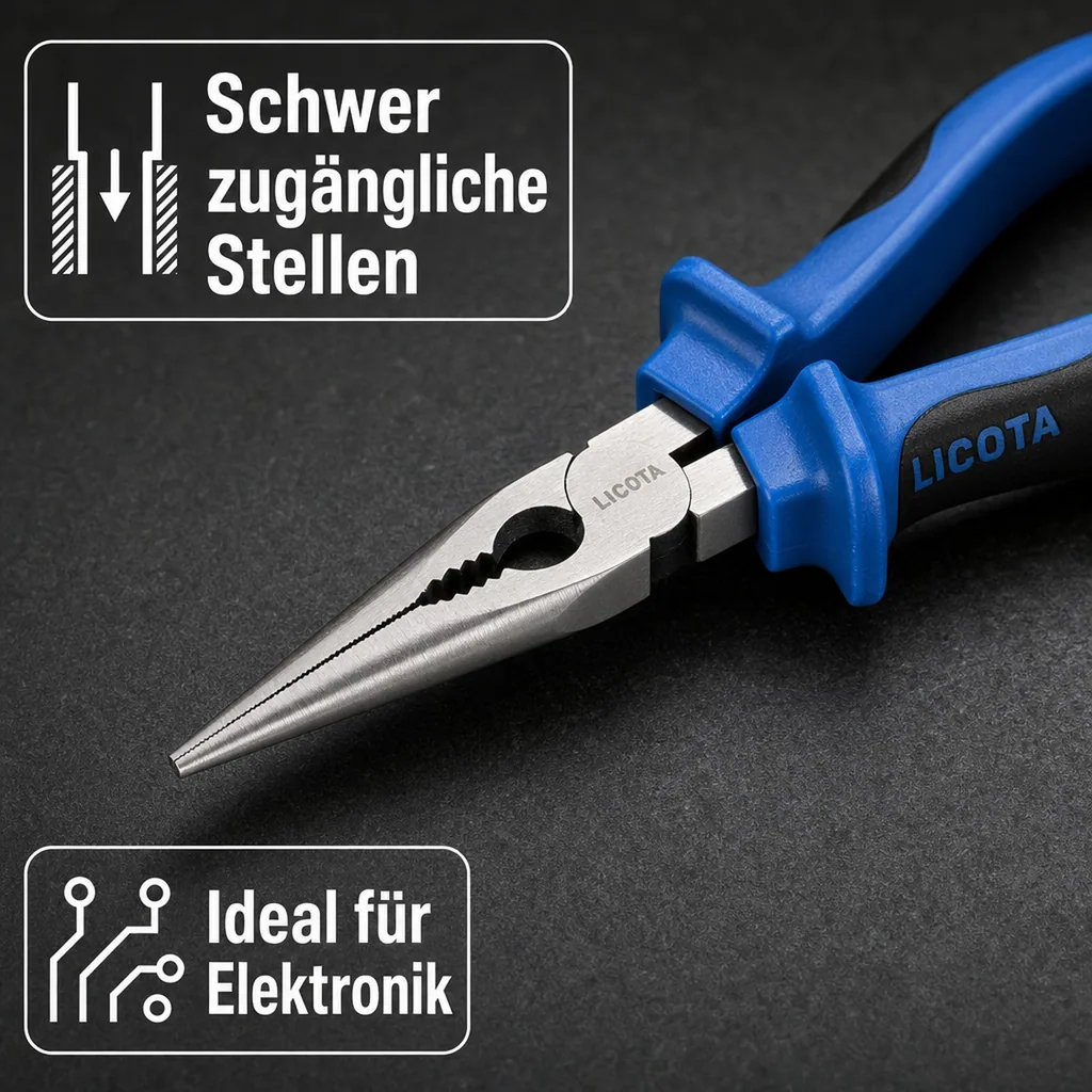 Spitzzange 140mm, Flachrundzange, Werkzeug Zange
