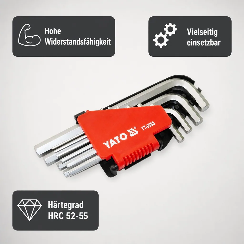 Innensechskant Set, 10-teilig, Innensechskant Set, mit Halter H2-H12