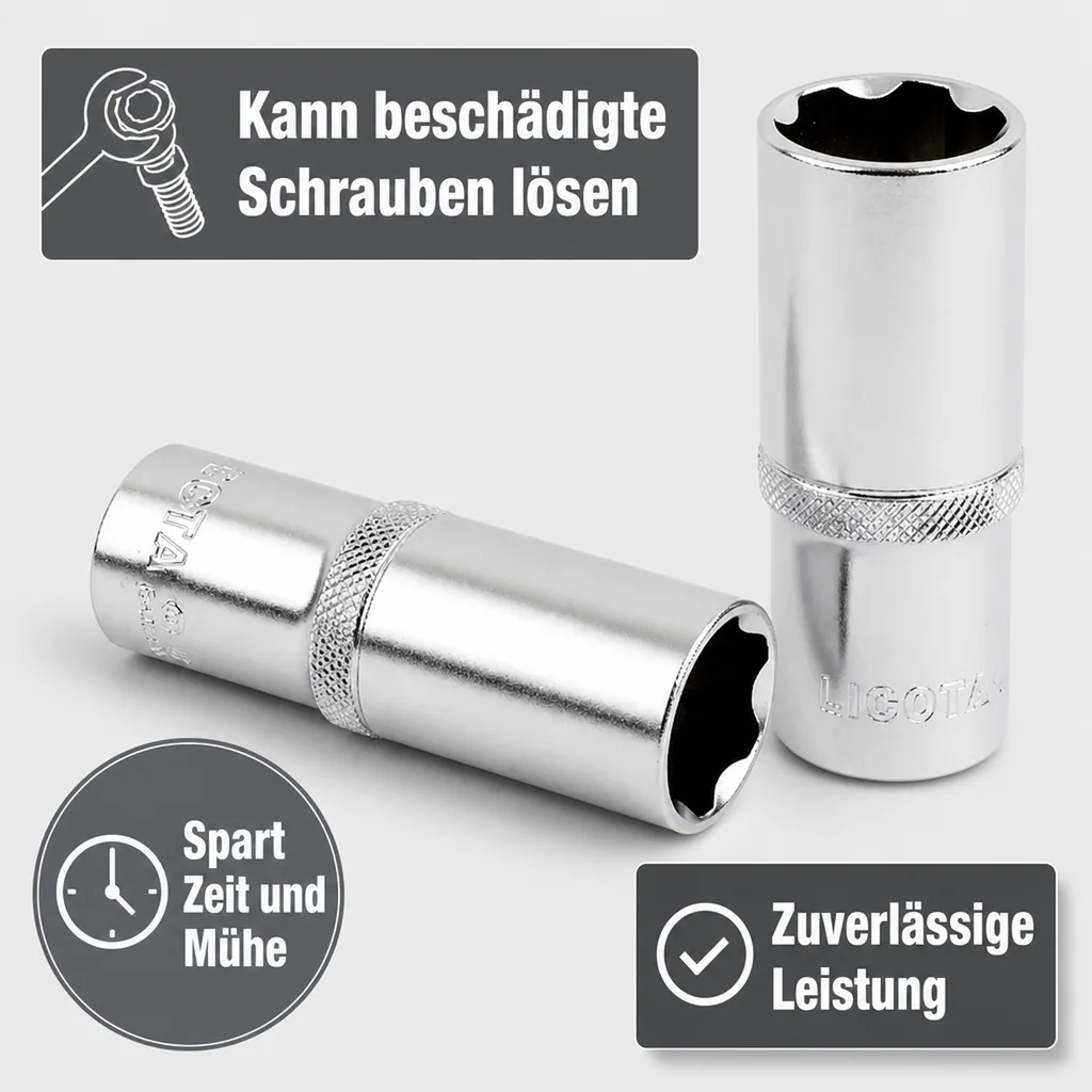 1/2 Zoll Nuss lang, 11mm Super-Lock, lange Stecknuss, CrV