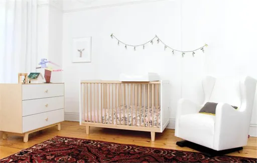 Oeuf Kommode Merlin 3 Schubkästen weiß/Birke Füße Rhea, Farbe Füsse: Birke