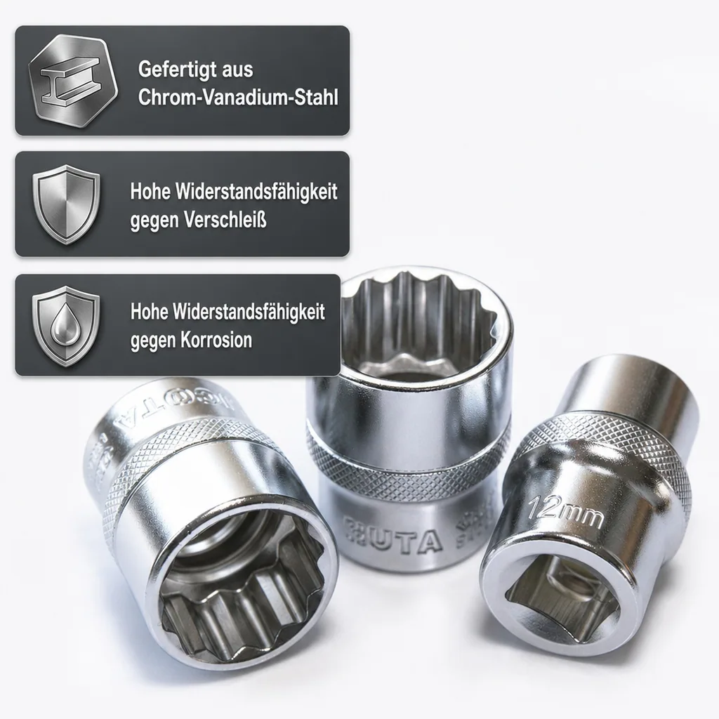 Stecknuss 1/2 Zoll, 12mm, Cr-V, Profi
