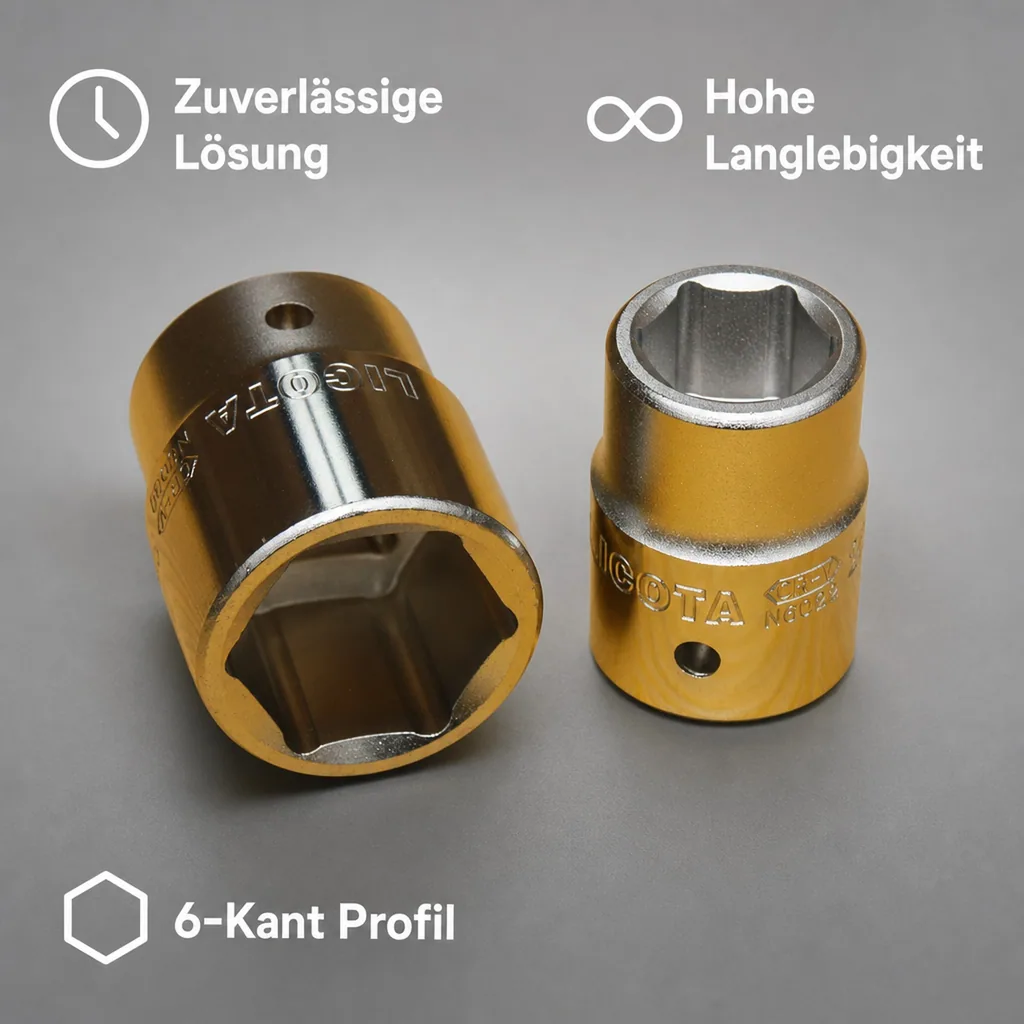 1/2 Zoll Nuss, Industrie Stecknuss, 15mm, CR-V
