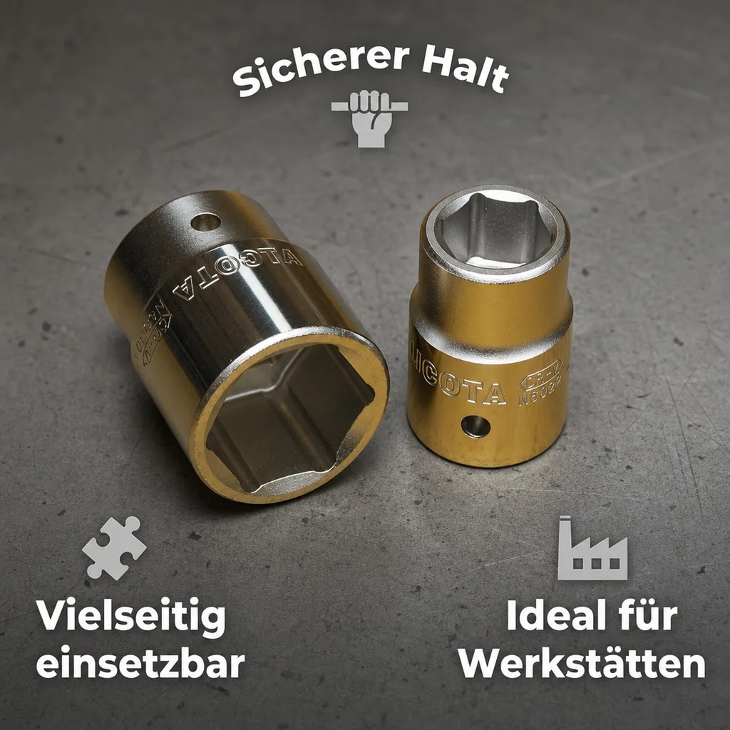 1/2 Zoll Nuss, Industrie Stecknuss, 15mm, CR-V