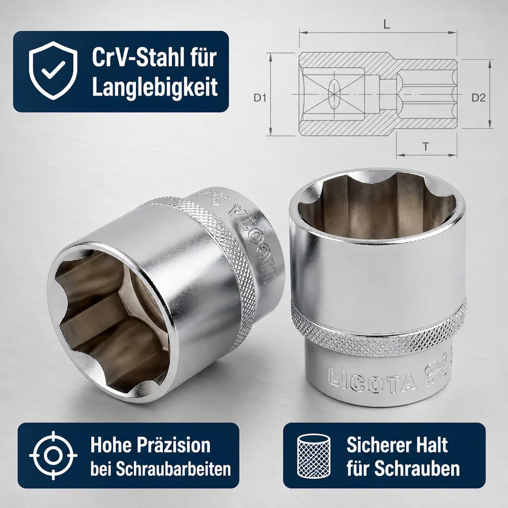1/2 Zoll Nuss, Super Lock, CrV, kurze Ausführung, SW 16