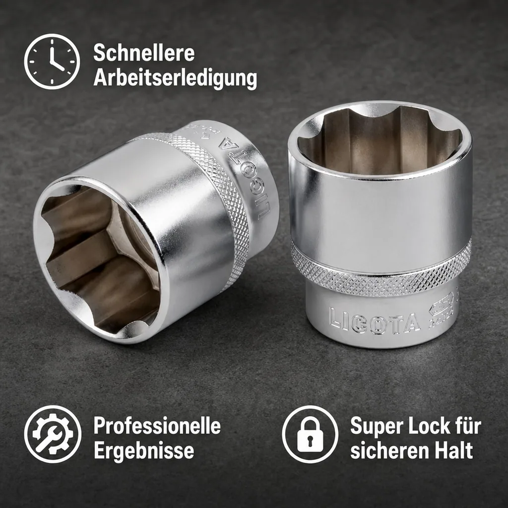 1/2 Zoll Nuss, Steckschlüssel Nuss, Super Lock