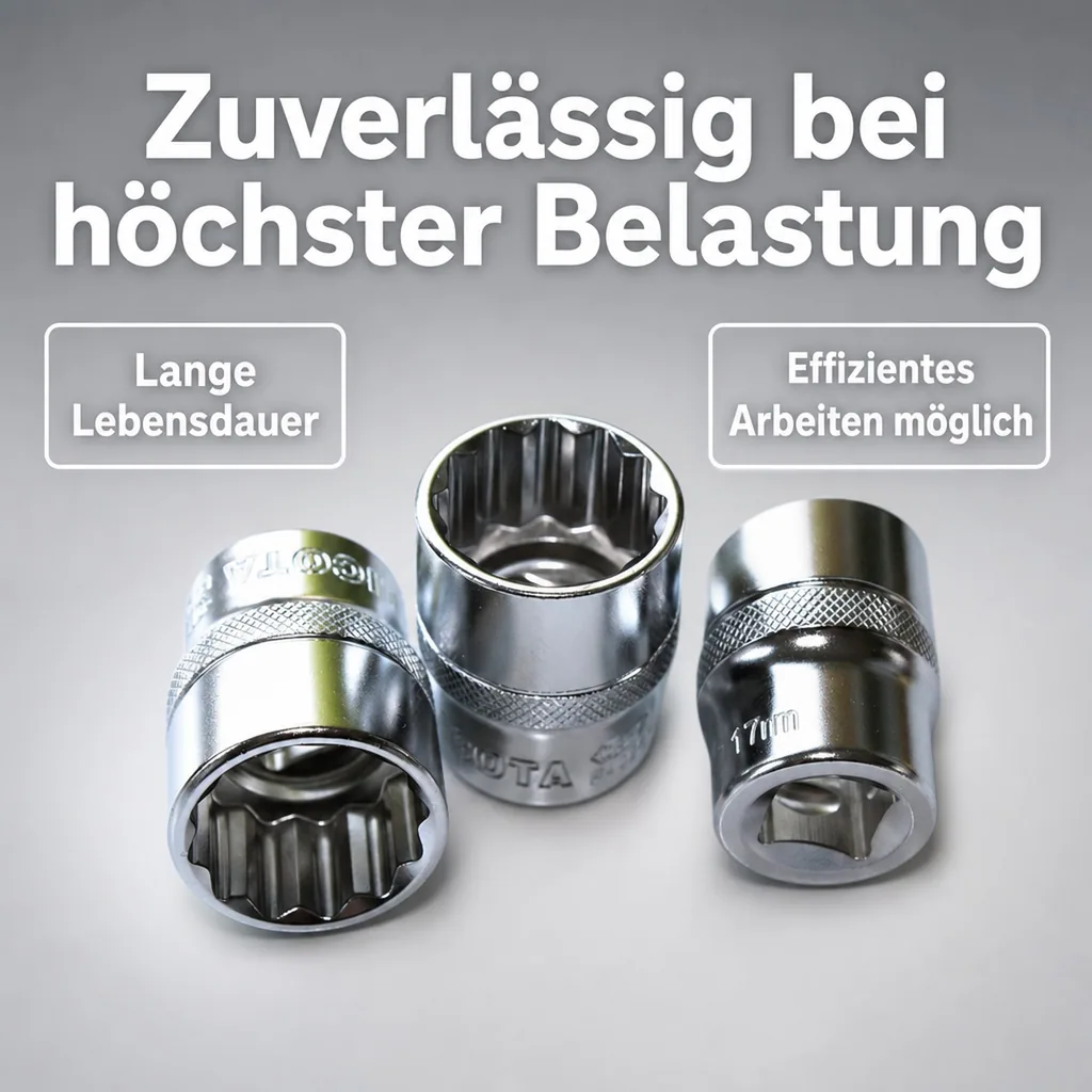 Stecknuss 1/2 Zoll, 17mm Nuss, Cr-V, für Knarre, Ratsche