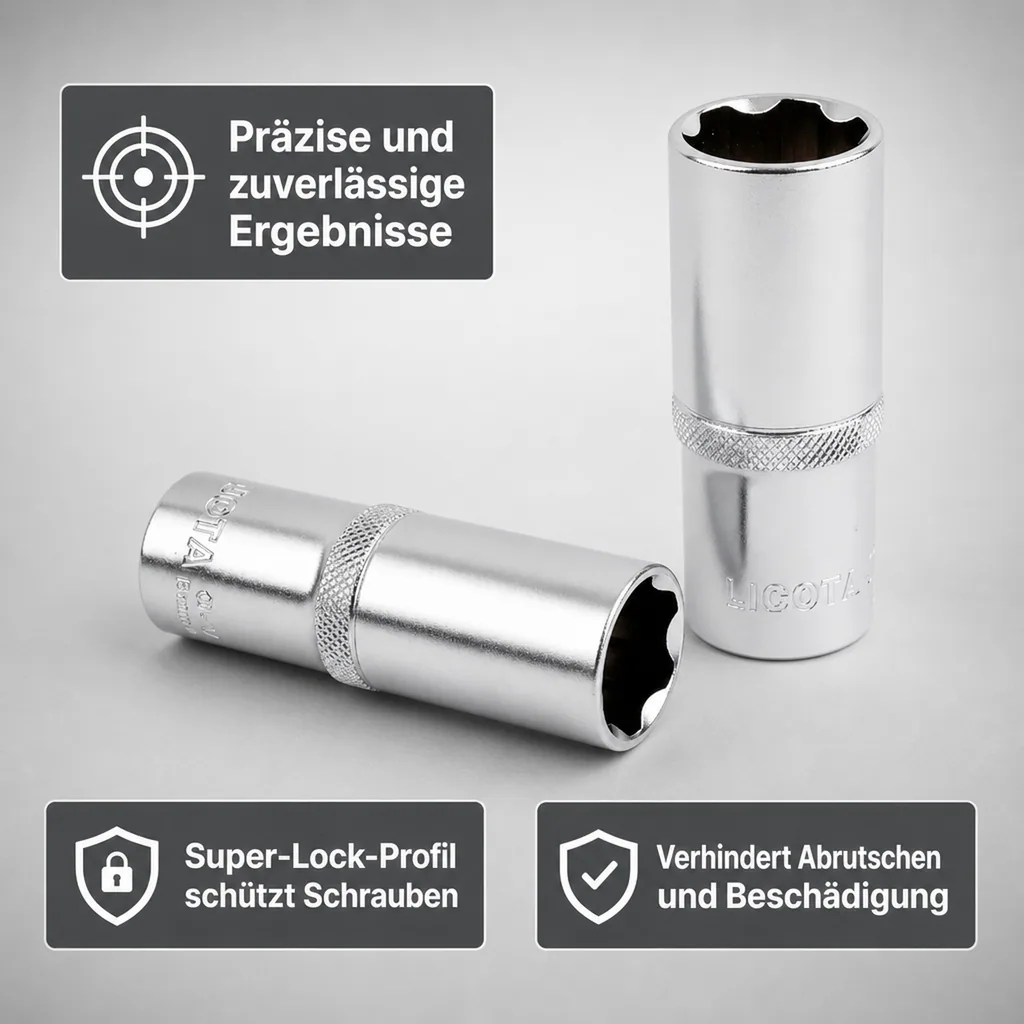 1/2 Zoll Nuss, 18mm Nuss, Super-Lock CrV, lange Ausführung
