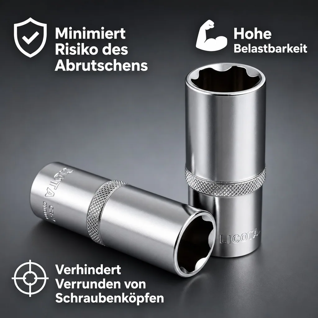 1/2 Zoll Nuss, 18mm Nuss, Super-Lock CrV, lange Ausführung
