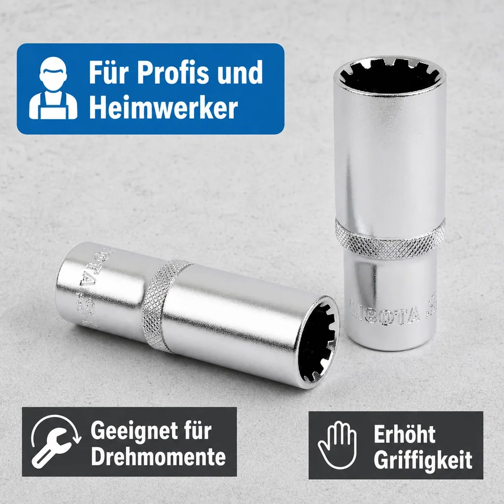 Vielzahn Nuss, 18mm Nuss, 1/2 Zoll Nuss, Vielzahn Stecknuss