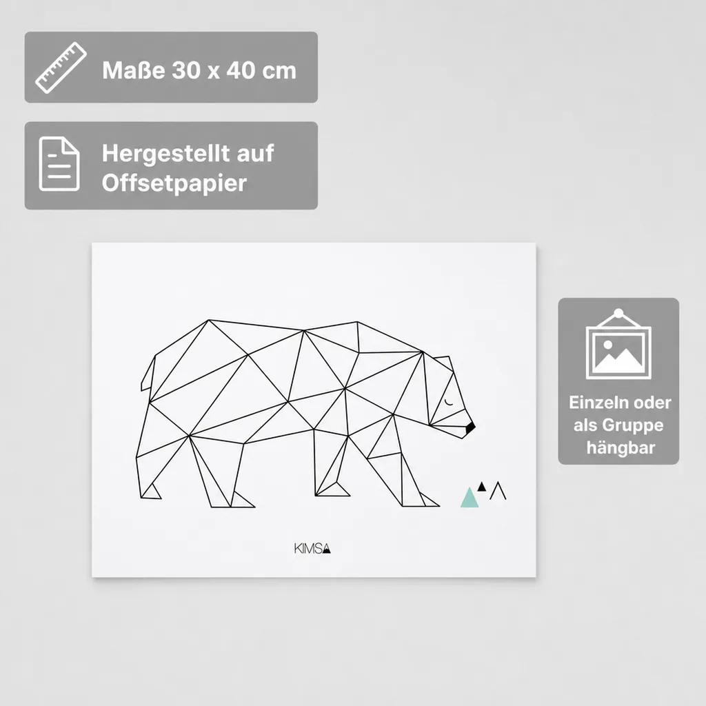 Lilipinso Poster Origami Bär