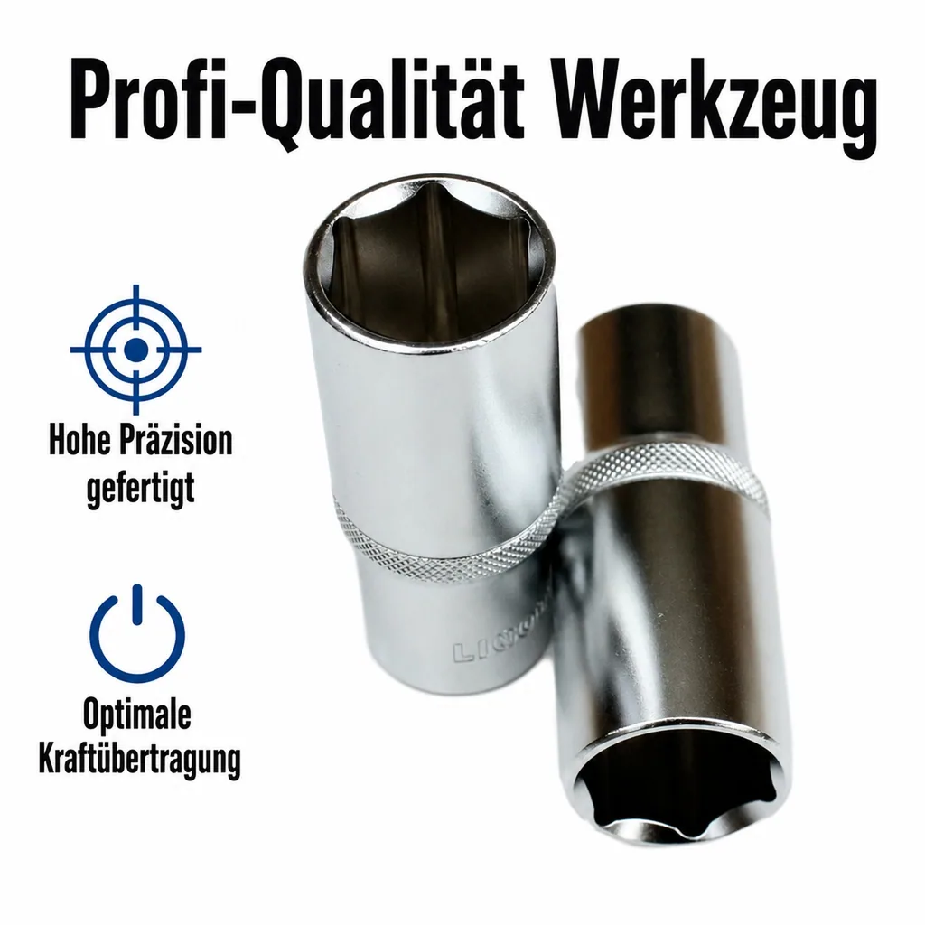 Stecknuss 1/2 Zoll, 22mm, Industrie, Langnuss, Cr-V