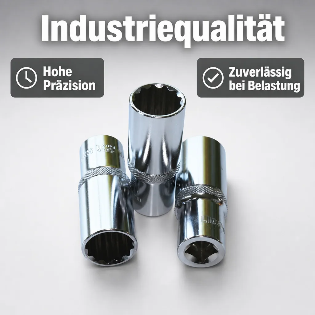 Stecknuss 24mm, 1/2 Zoll Nuss, Langnuss, 12-kant, CR-V