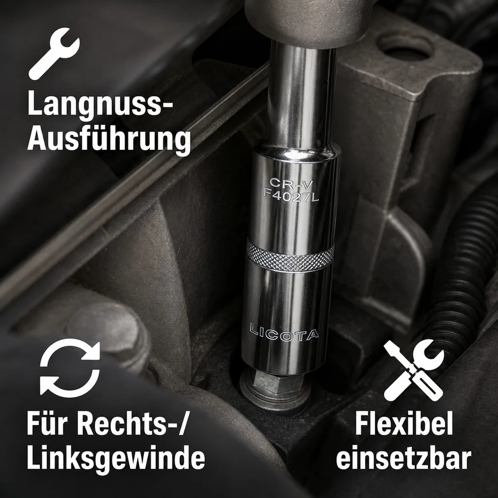 Stecknuss 27mm, 1/2 Zoll, Langnuss, 12 Kant, CR-V, Werkzeug