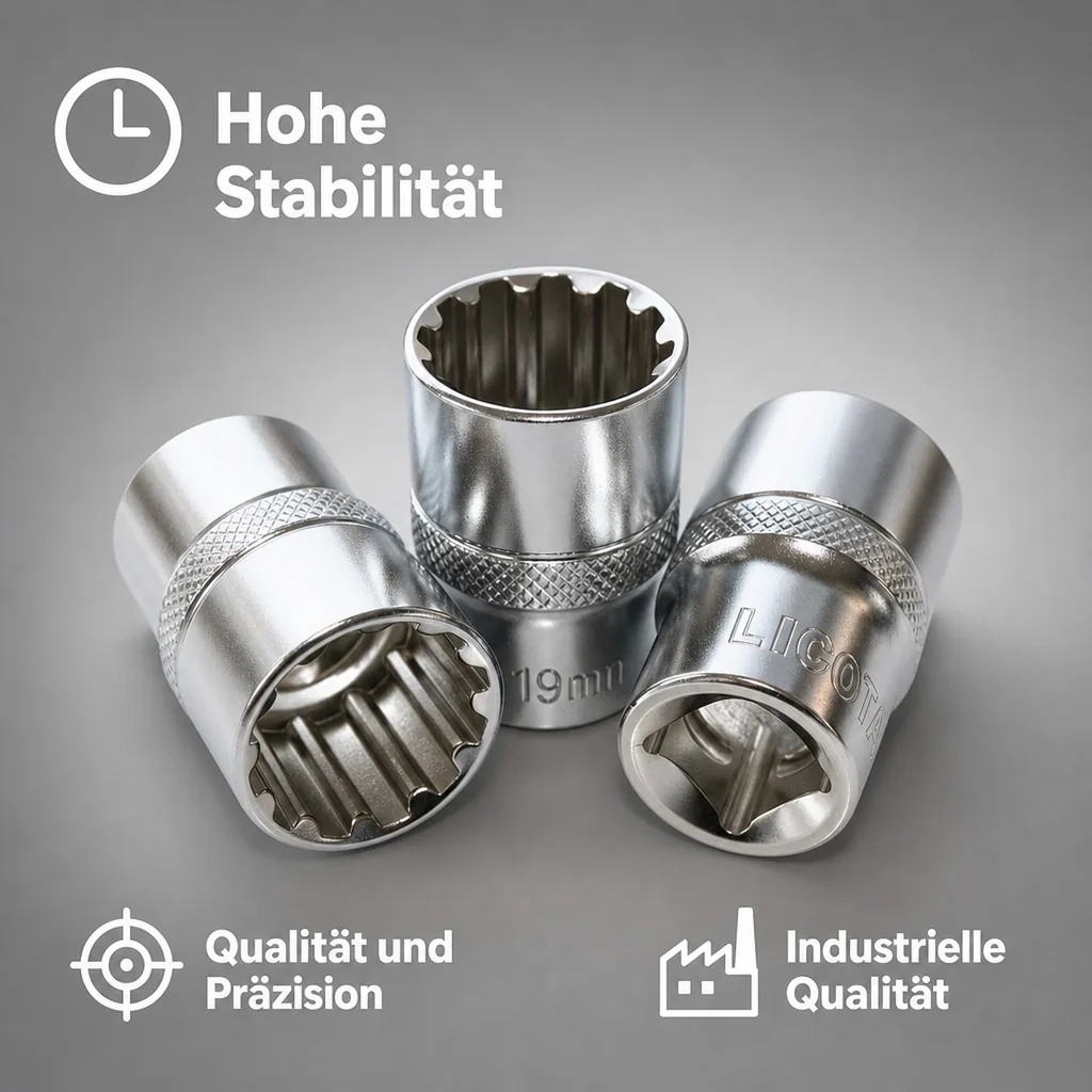 Stecknuss 1/2 Zoll, 27mm Nuss Cr-V, Knarre Ratsche Einsatz