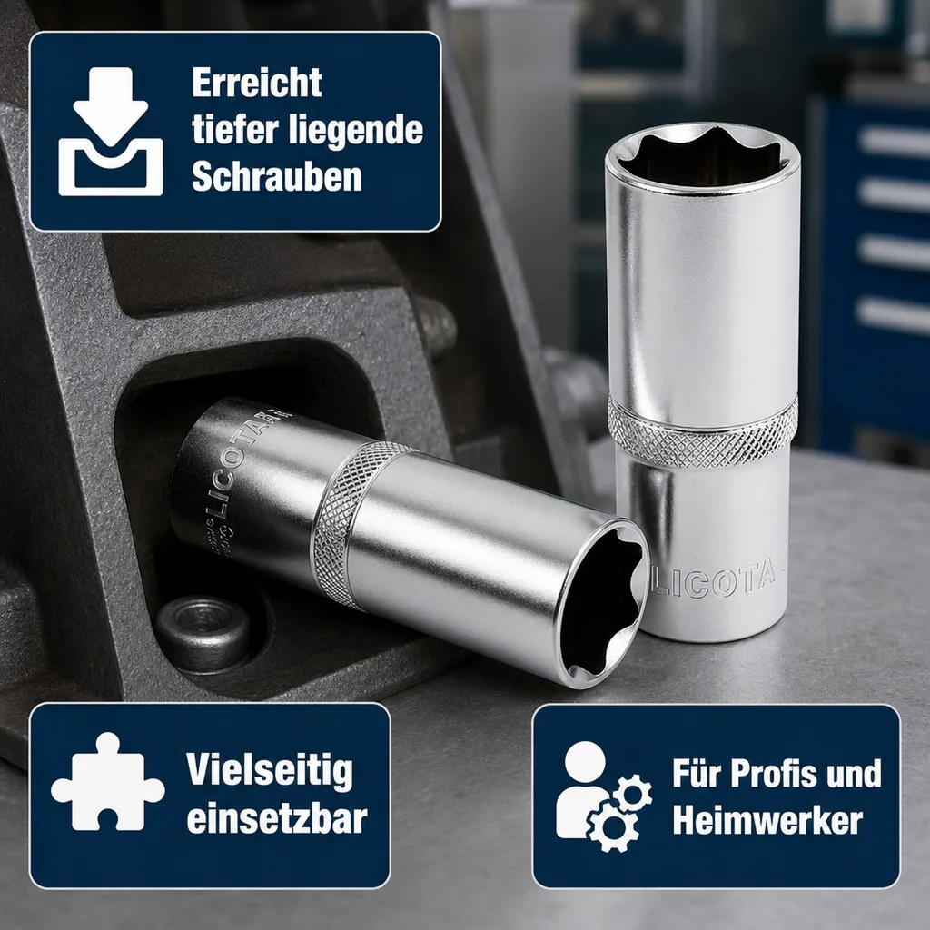 30mm Nuss, 1/2 Zoll Stecknuss, Super Lock, CrV Lang