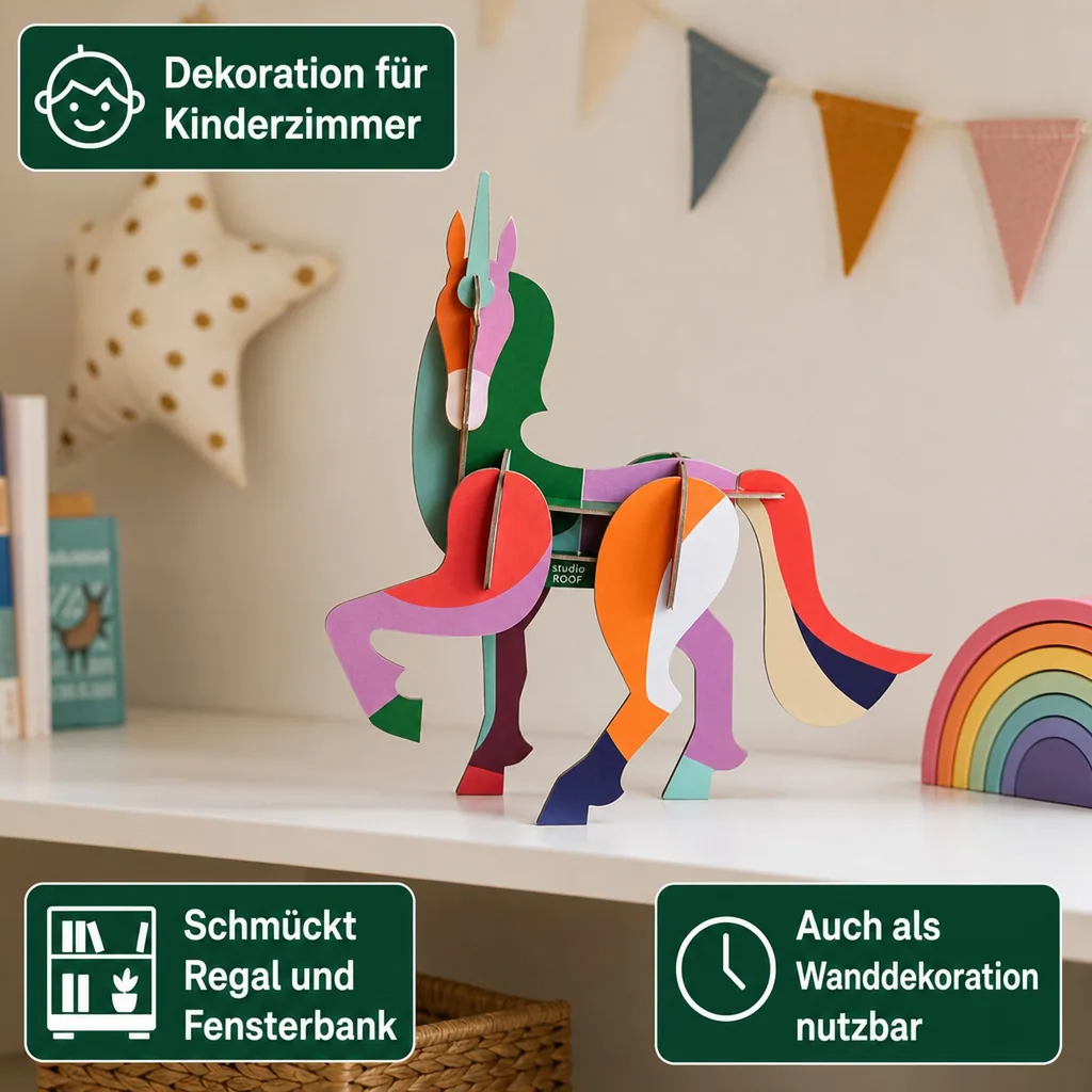 studio ROOF 3D Einhorn Pappe