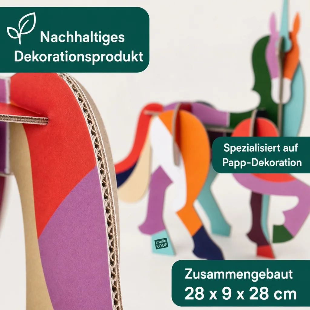 studio ROOF 3D Einhorn Pappe