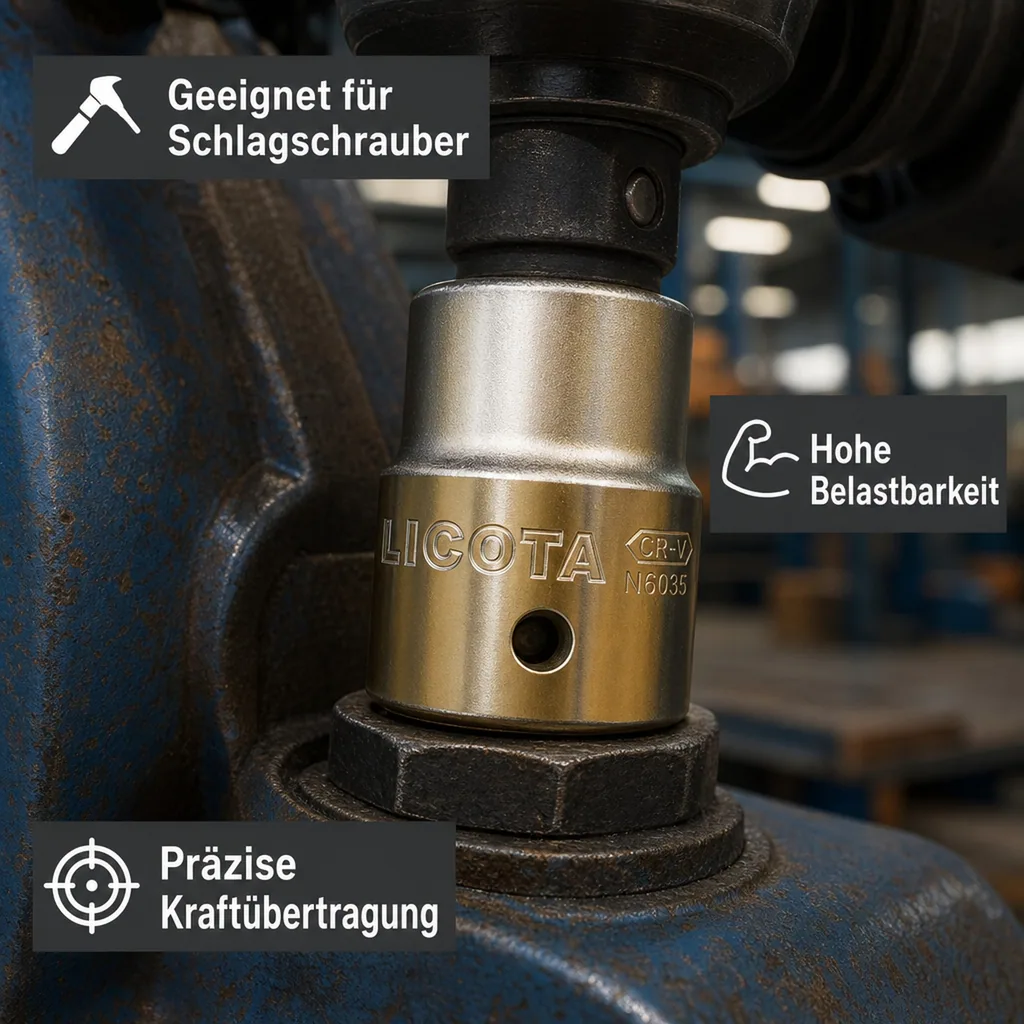 3/4 Zoll Nuss, Steckschlüssel Nuss, 35-58mm, 6 Kant