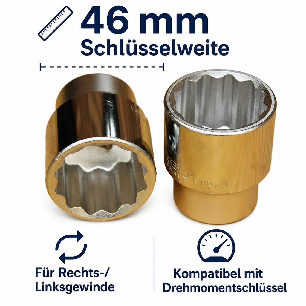 Stecknuss 3/4, 46mm, Cr-V, für Knarre & Ratsche