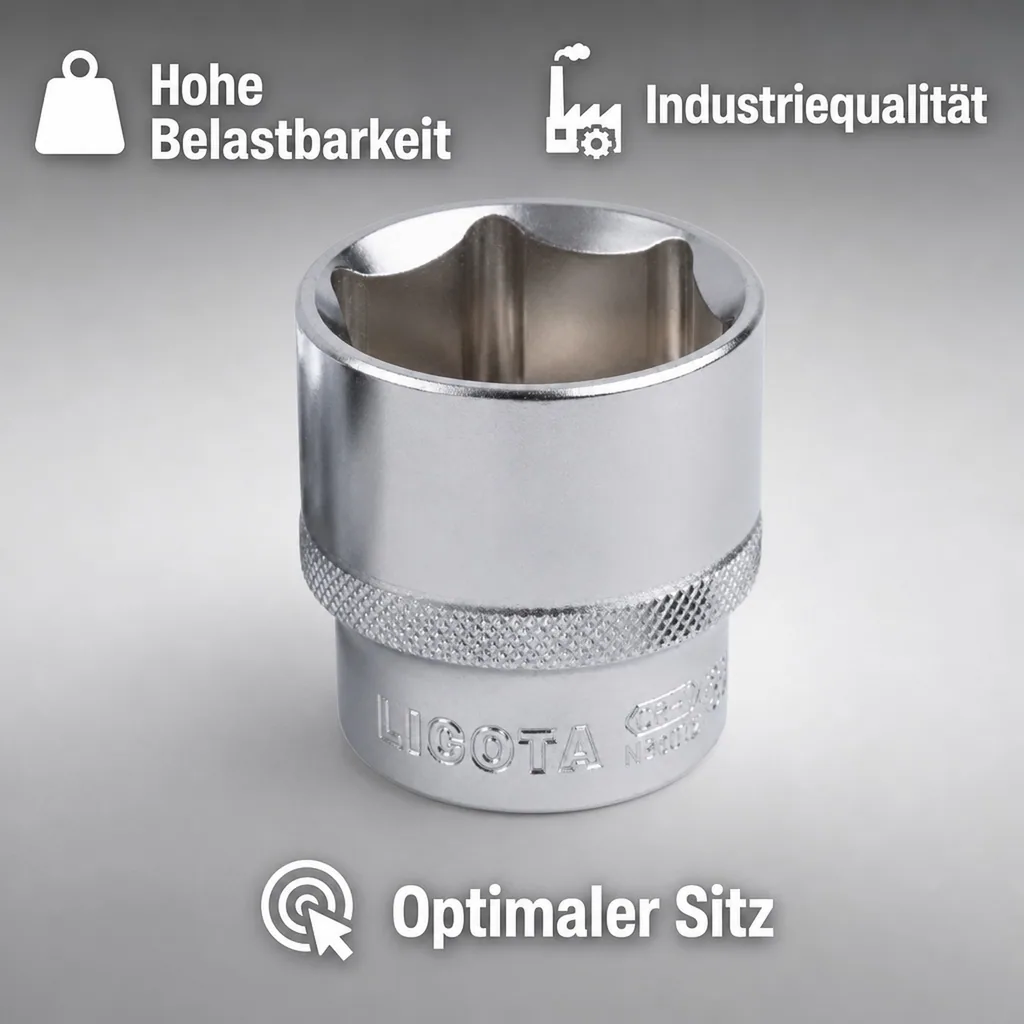 1 Zoll Stecknuss, Industrie, 75mm, Cr-V, 6-kant Nuss, -Shop24