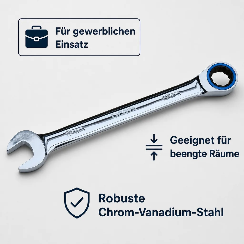 Ringratschen Maulschlüssel, 11mm, umschaltbar, feinverzahnt