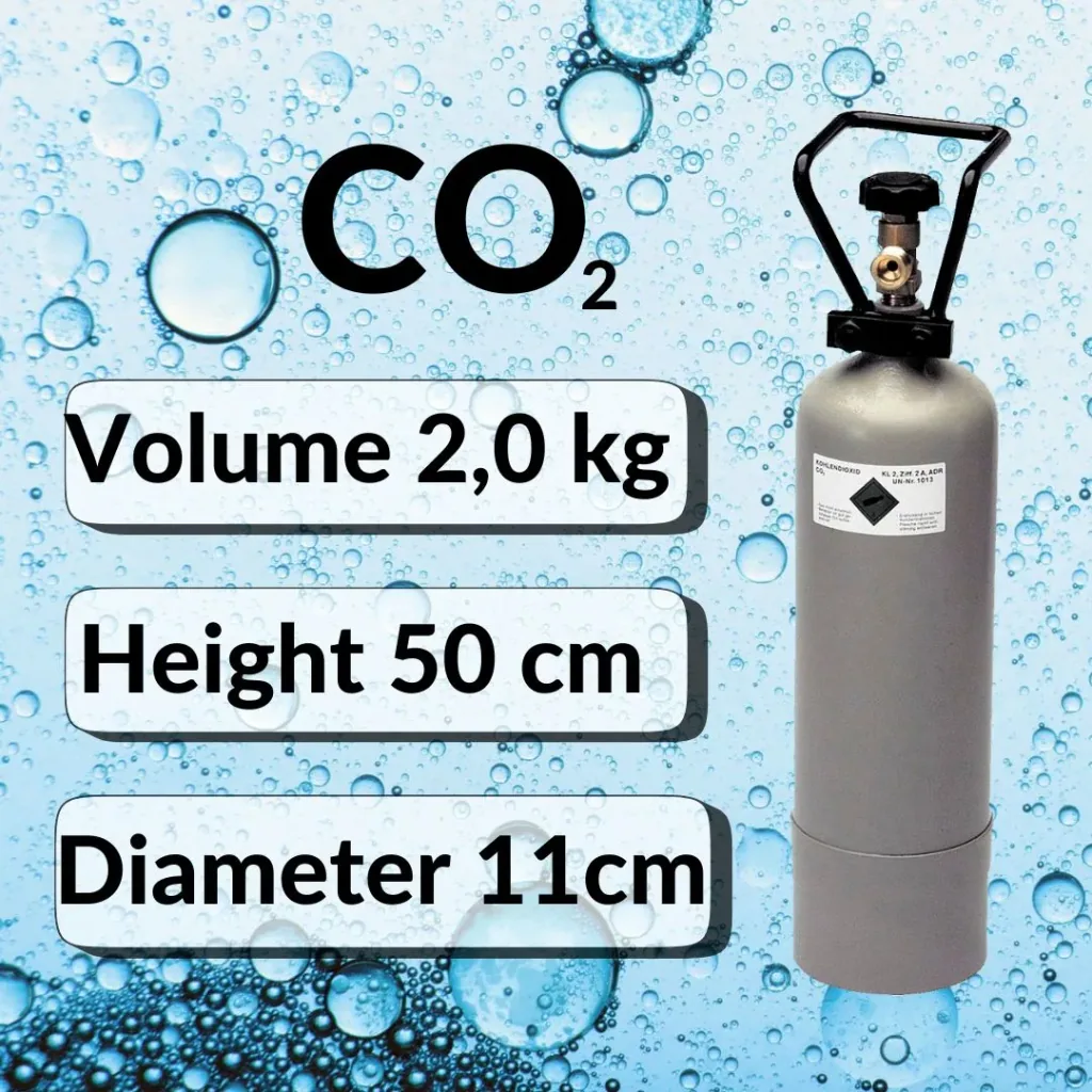 CO2 Flasche, Kohlensäureflasche, Gasflasche CO2 - 2,0 kg